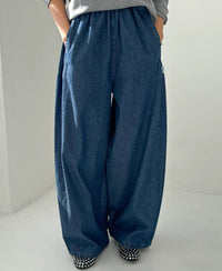 Parachute Pants in Blue Denim