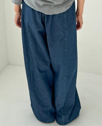 Parachute Pants in Blue Denim