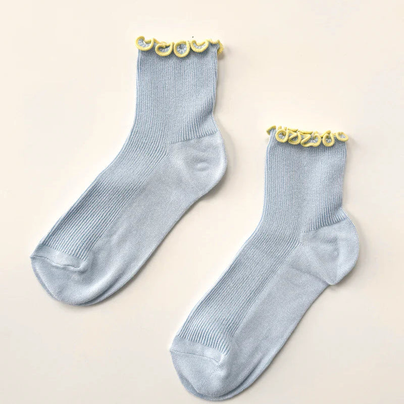 Petite Ruffled Modal Socks