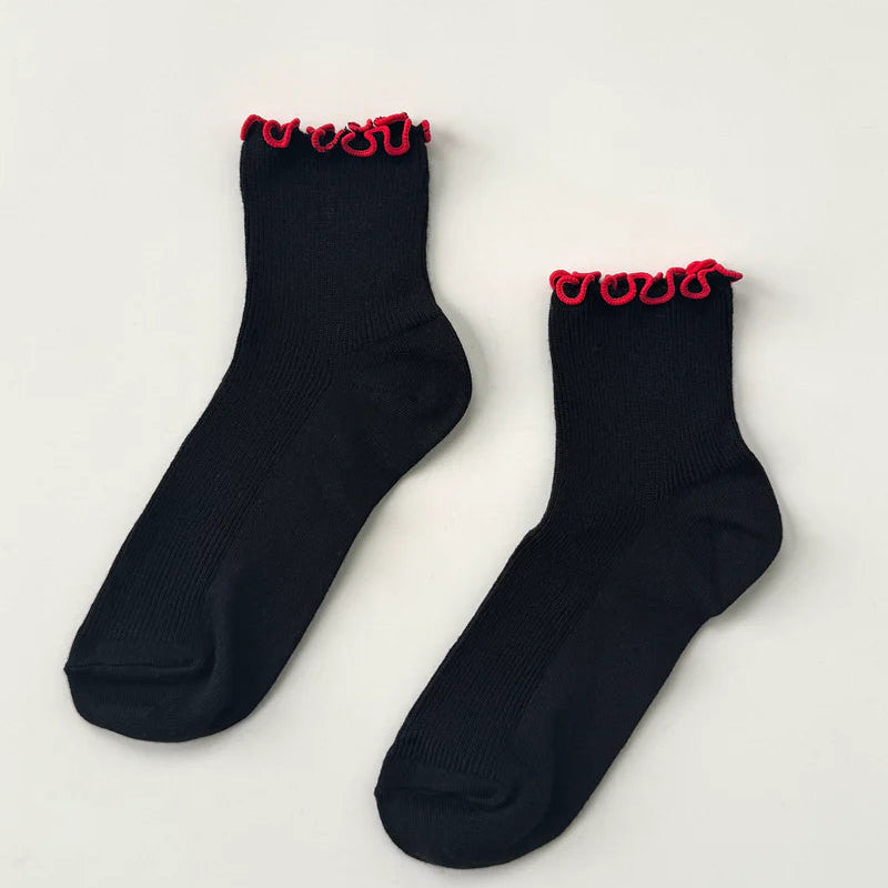 Petite Ruffled Modal Socks