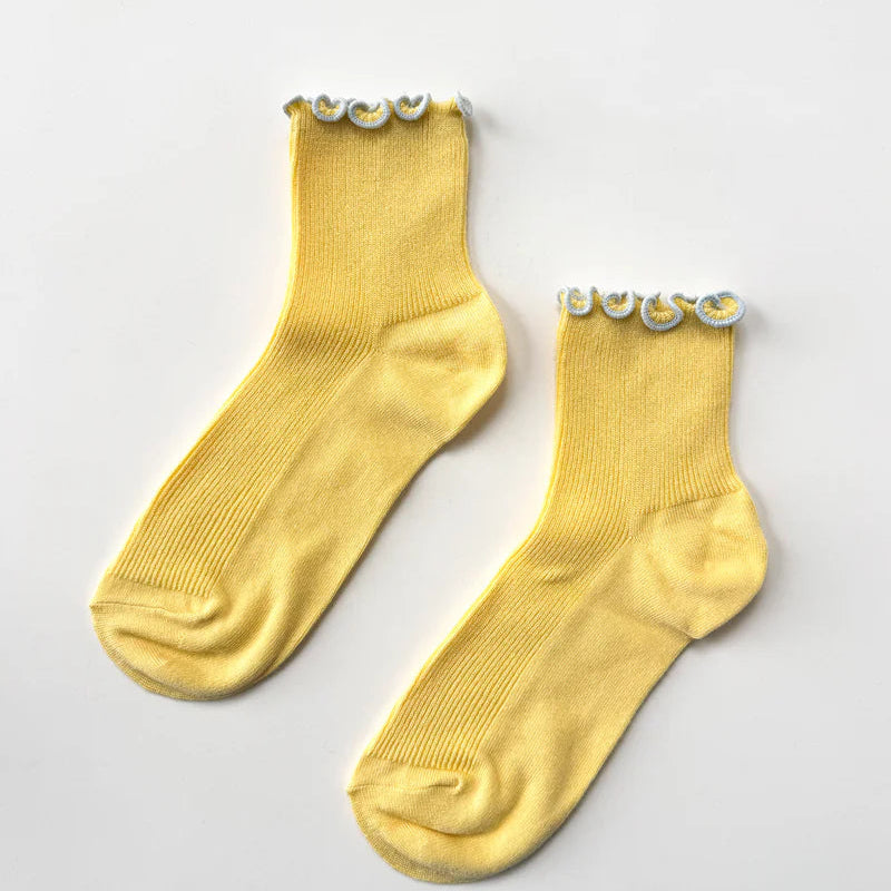 Petite Ruffled Modal Socks