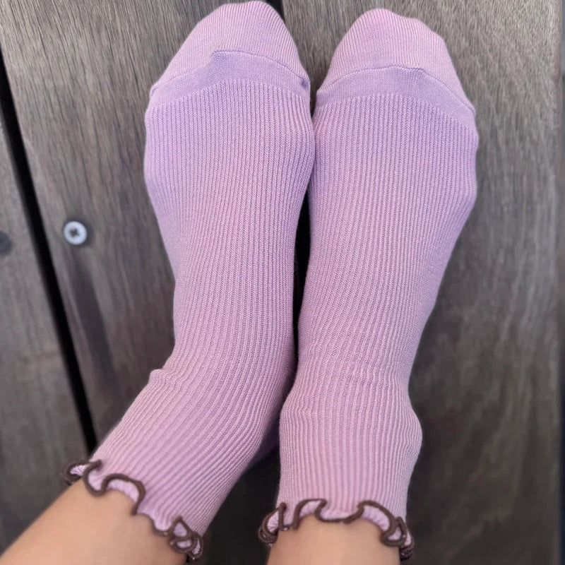 Petite Ruffled Modal Socks