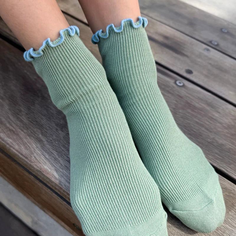 Petite Ruffled Modal Socks