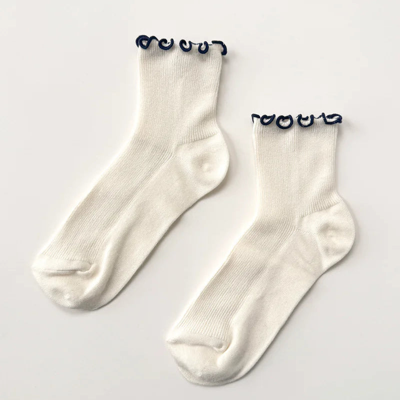 Petite Ruffled Modal Socks