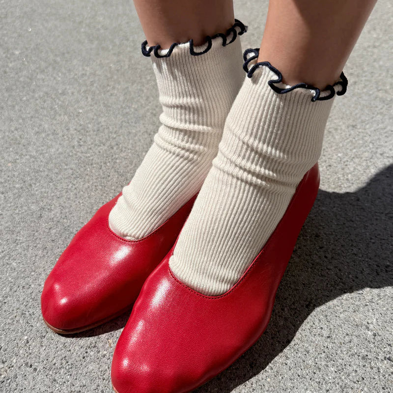 Petite Ruffled Modal Socks