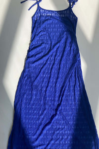Geo Lace Dress in Cobalt