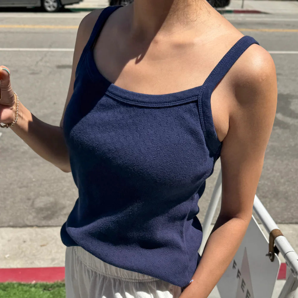 Pointelle Eve Cami in Navy