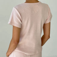 Pointelle Babe Tee in Baby Pink