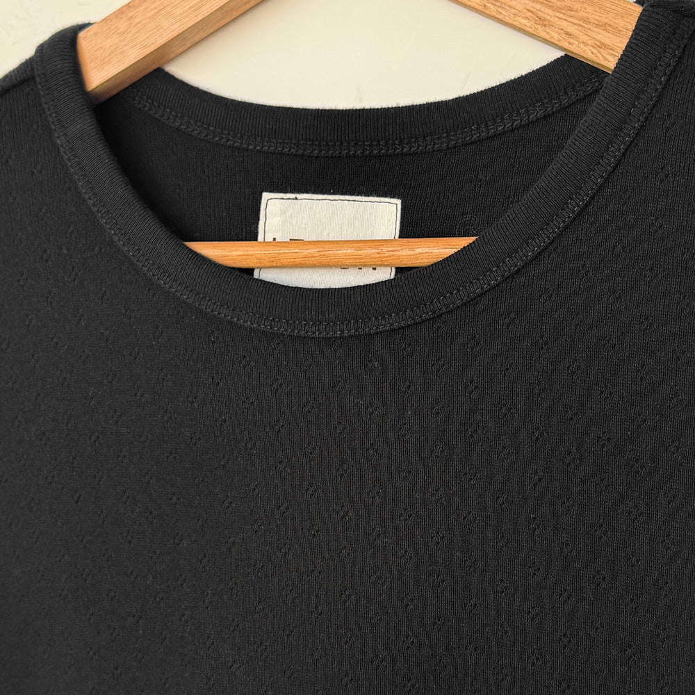 Pointelle Babe Tee in Black