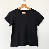 Pointelle Babe Tee in Black