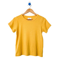 Pointelle Babe Tee in Deep Yellow