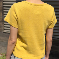 Pointelle Babe Tee in Deep Yellow