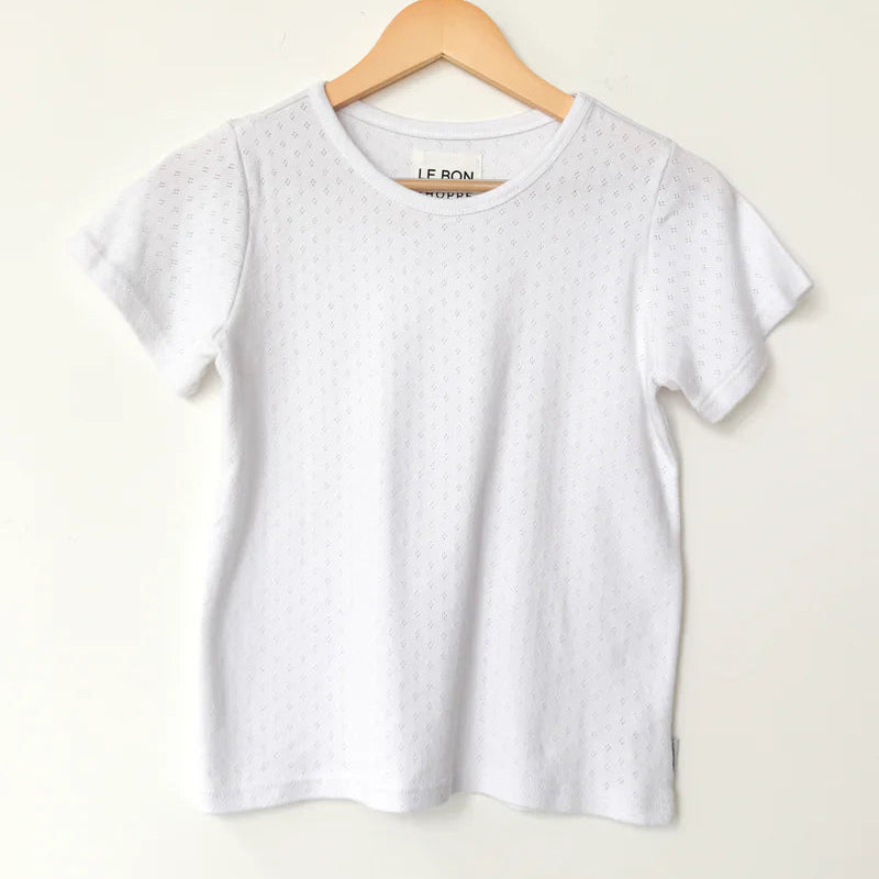 Pointelle Babe Tee in Snow White