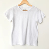 Pointelle Babe Tee in Snow White