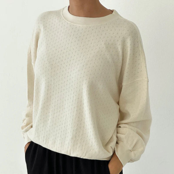Pointelle Core Sweatshirt in Naturel