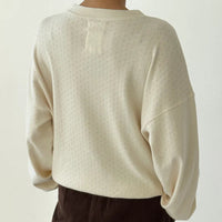 Pointelle Core Sweatshirt in Naturel