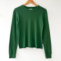 Pointelle Fundamental Tee in Moss Green