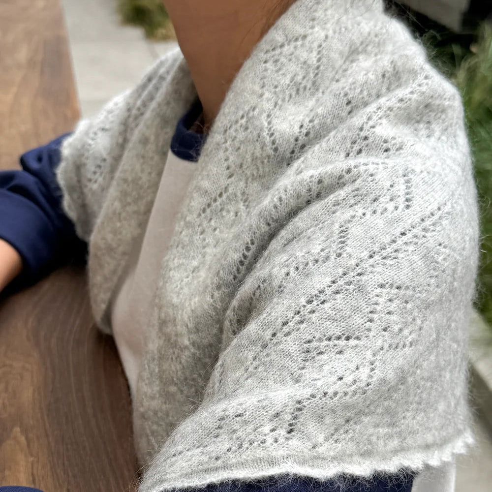 Mohair Pointelle Shawl