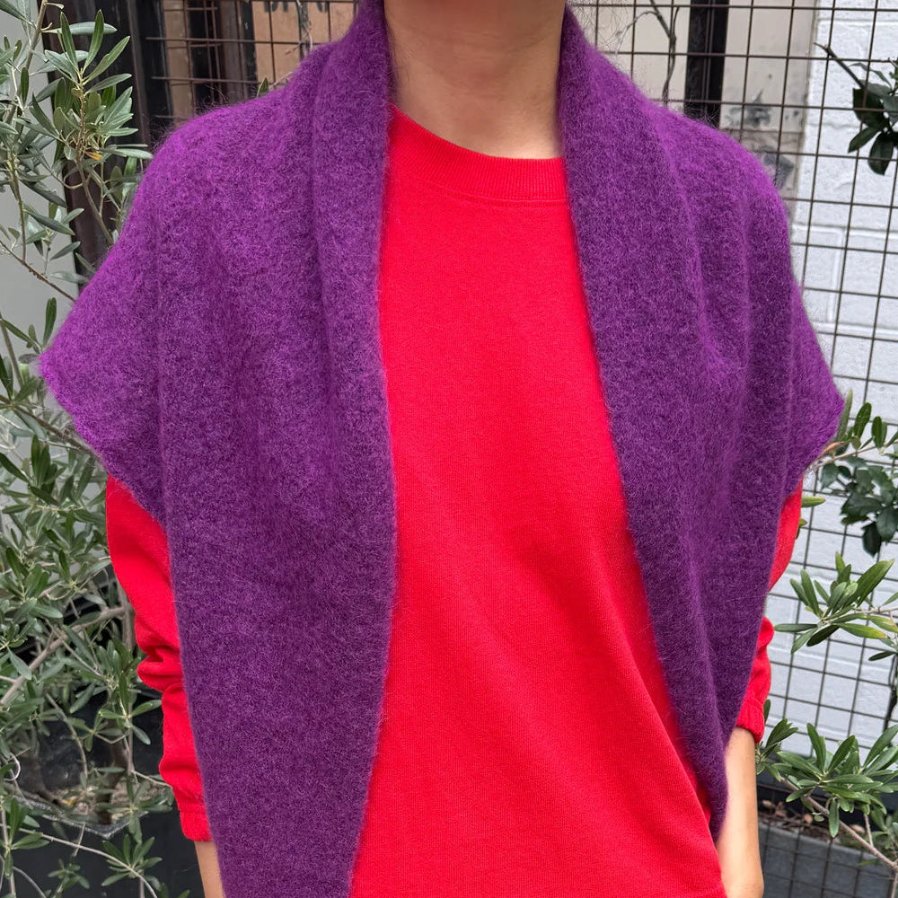 Mohair Pointelle Shawl