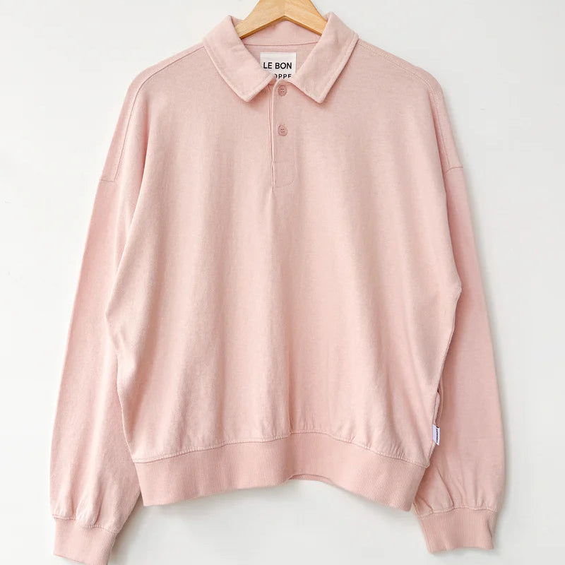 Polo Sweatshirt in Baby Pink