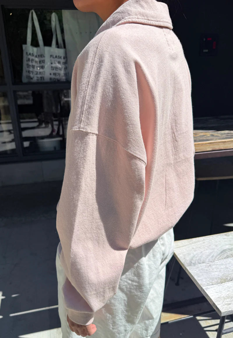 Polo Sweatshirt in Baby Pink