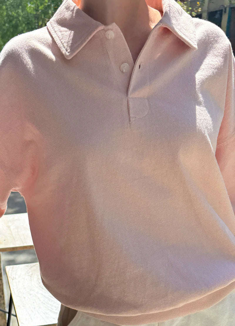 Polo Sweatshirt in Baby Pink