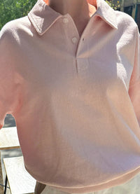 Polo Sweatshirt in Baby Pink