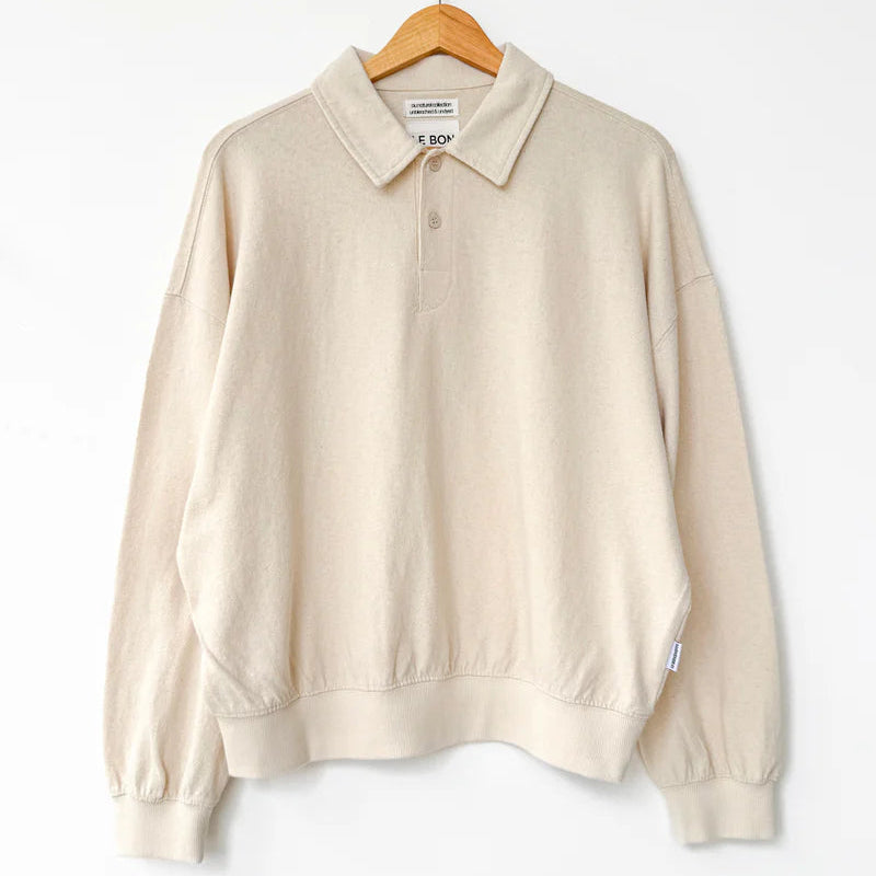 Polo Sweatshirt in Naturel