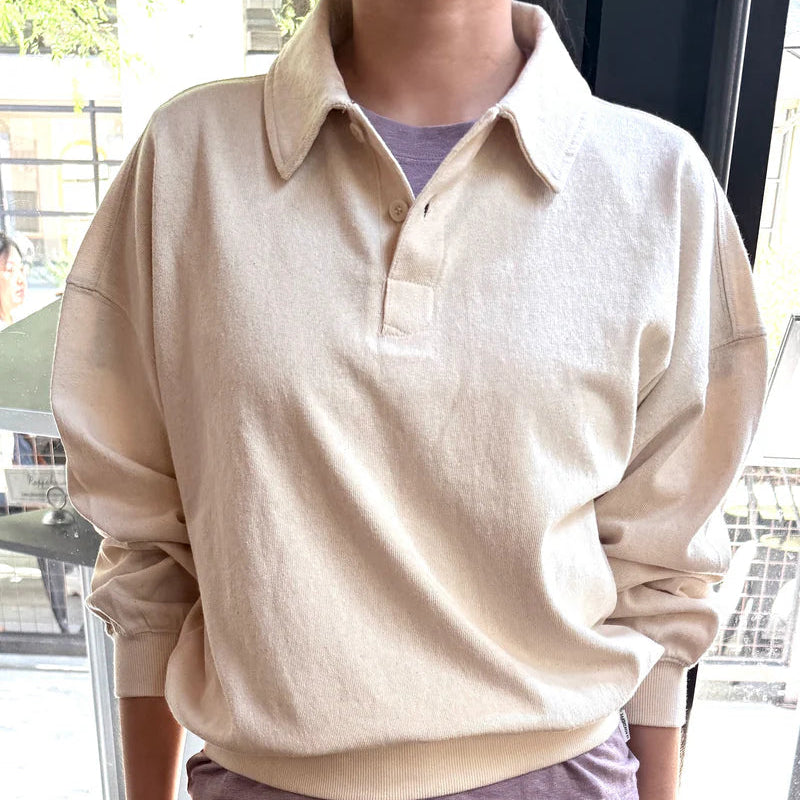 Polo Sweatshirt in Naturel
