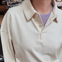 Polo Sweatshirt in Naturel