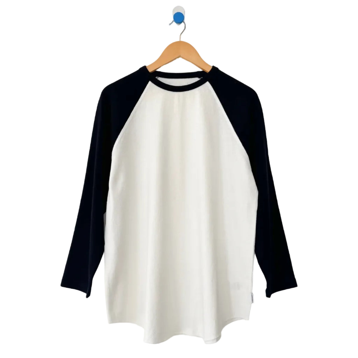 Heavy Cotton Raglan Tee in White/Black