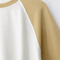 Heavy Cotton Raglan Tee in White/Butter