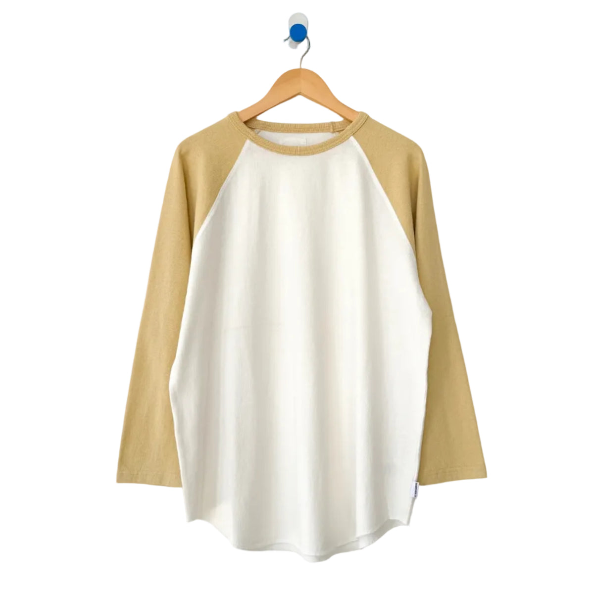 Heavy Cotton Raglan Tee in White/Butter