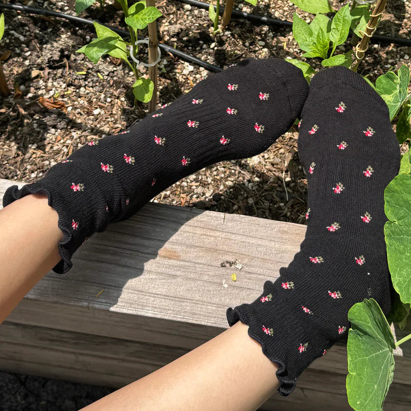 Petal Ruffled Hugger Crew Socks