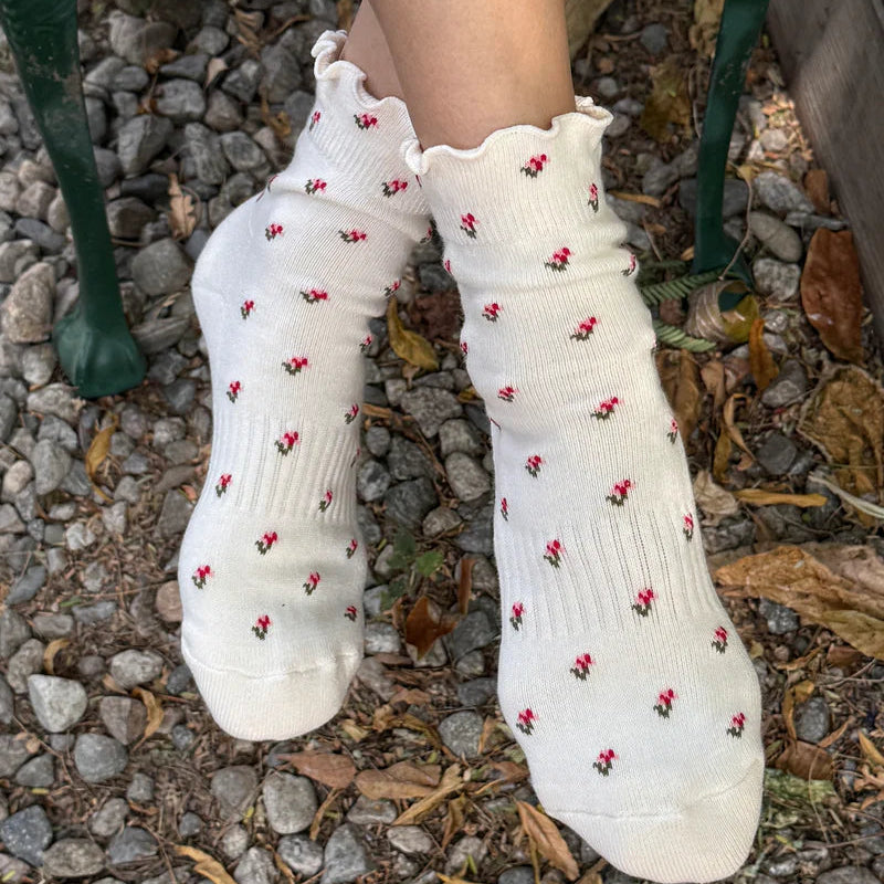 Petal Ruffled Hugger Crew Socks
