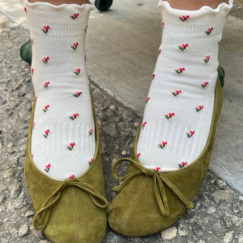 Petal Ruffled Hugger Crew Socks