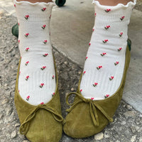Petal Ruffled Hugger Crew Socks