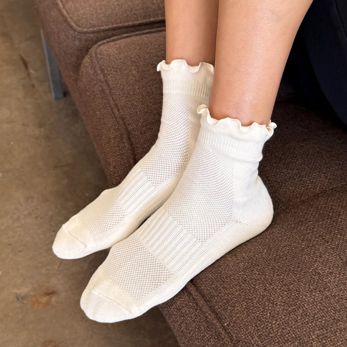 Ruffled Hugger Crew Sock