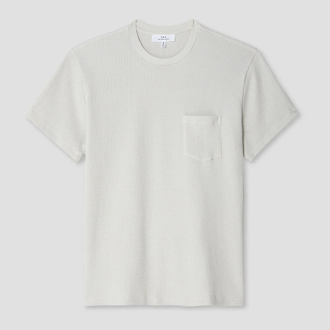 Waffle Pocket Tee in Ash
