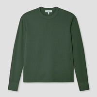 L/S Waffle Crew Tee in Army