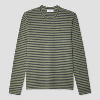 L/S Organic Hemp Stripe Tee in Lichen