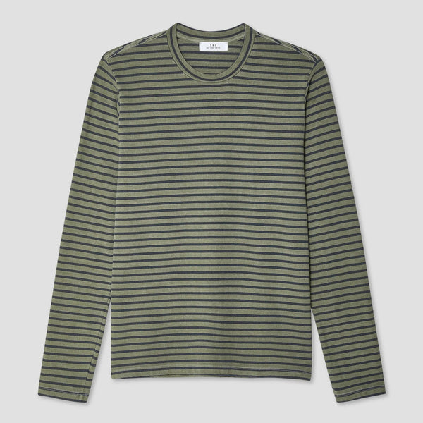 L/S Organic Hemp Stripe Tee in Lichen
