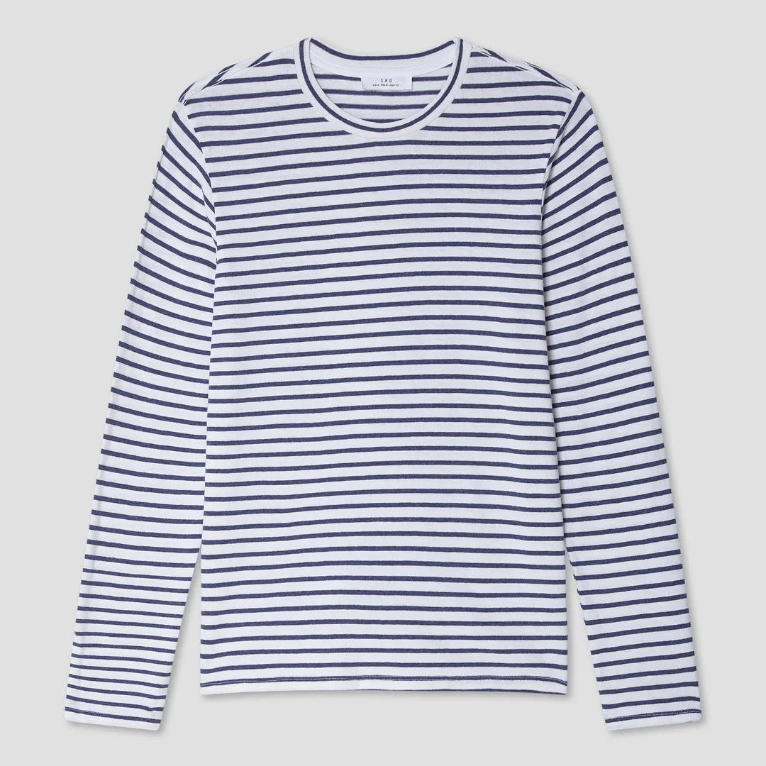 Longsleeve Stripe Tee in White
