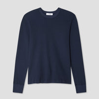 L/S Crew Waffle Tee in Navy