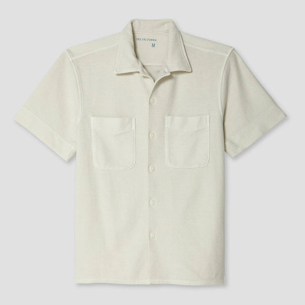 Terry Camp Shirt in Salt