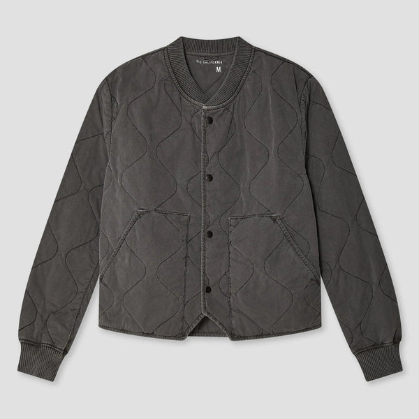 Quilted Bomber Jacket in Black