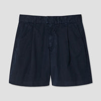 Twill Pleat Short in Navy