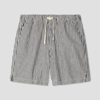 Hemp Stripe Easy Short in Natural/Navy
