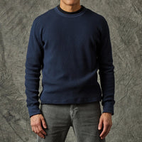 L/S Crew Waffle Tee in Navy