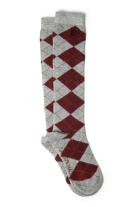 Knee Length Argyle Sock in Grey